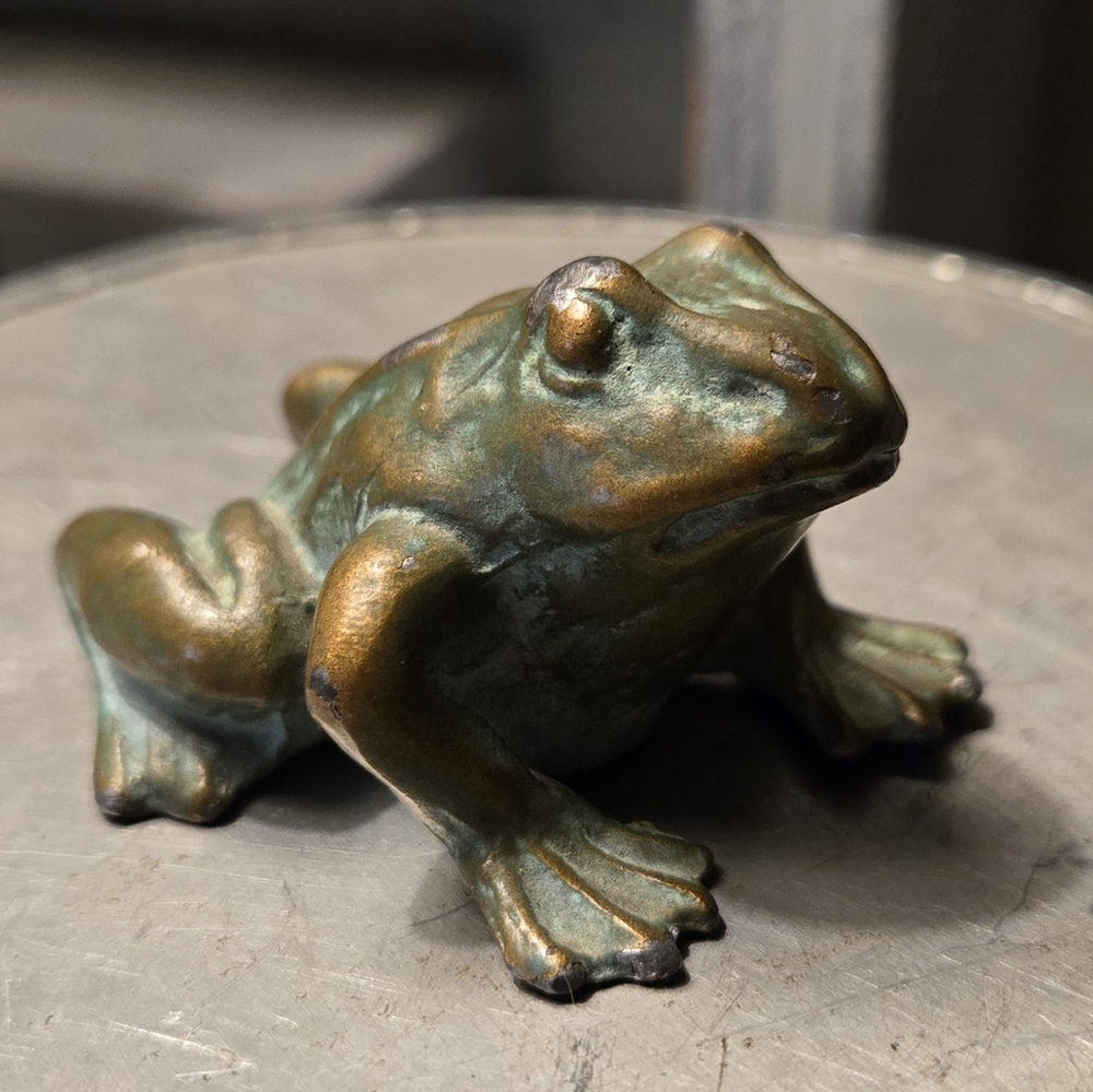 Vintage Bronze Cast Frog